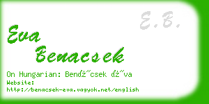 eva benacsek business card